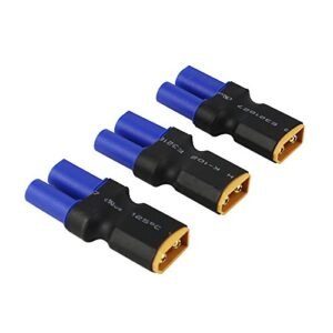 OliYin 3pcs Male XT60 to Female EC5 Connector Adapter for RC LiPo Battery Pack of 3