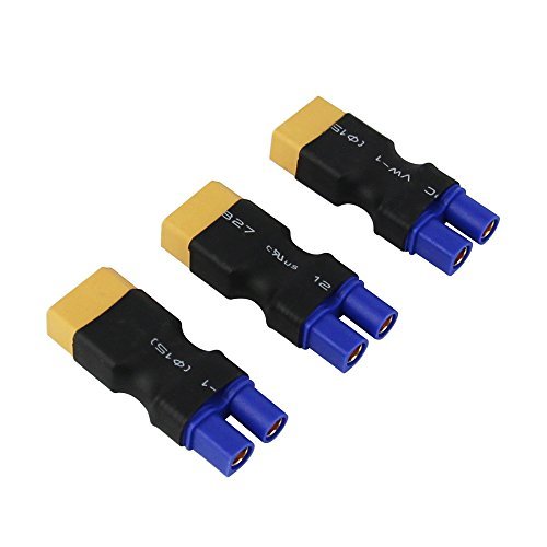 OliYin 3pcs Male XT60 to Female EC3 Connector Adapter for Crawler Turnigy Pack of 3