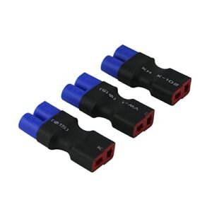 OliYin 3pcs Male EC3 to Female T Plug Connector Adapter for LiPo Battery Compatible with Losi Son of a Digger RC Truck