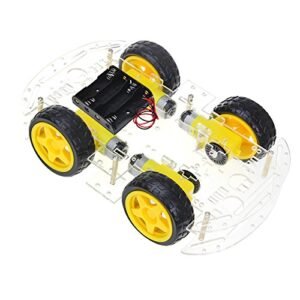 The Perseids RC Truck DIY Robot Smart Car Chassis Kit with Speed Encoder 4 Wheels and Battery Box for Arduino Microbit Raspberry Pi