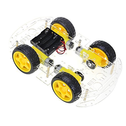 The Perseids RC Truck DIY Robot Smart Car Chassis Kit with Speed Encoder 4 Wheels and Battery Box for Arduino Microbit Raspberry Pi
