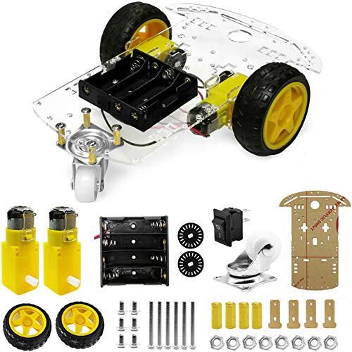 Hot Wheels The Batman Batmobile RC DIY Robot Smart Car Chassis Kit with Speed Encoder 2 Wheels and Battery Box for Arduino Microbit Raspberry Pi
