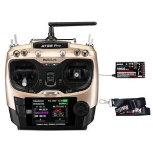 Radiolink AT9S Pro 10 12 Channels 2.4GHz RC Transmitter and Receiver R9DS Radio Remote Long Range Control for Radio Control RC Tractor FPV Racing Drone Quad Airplane and More Mode 2 Left Hand