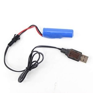 Fisca Spare Rechargeable 3.7V 800mAh Lithium Ion Battery with USB Charger, SM 2P Connector for RC Stunt Car