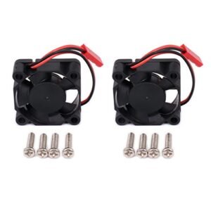 HobbyCrawler Universal 30mm Motor Cooling Fan Heatsink 5V 7V with JST Plug for Outboard RC Boat Motor and 1 10 Scale RC Cars