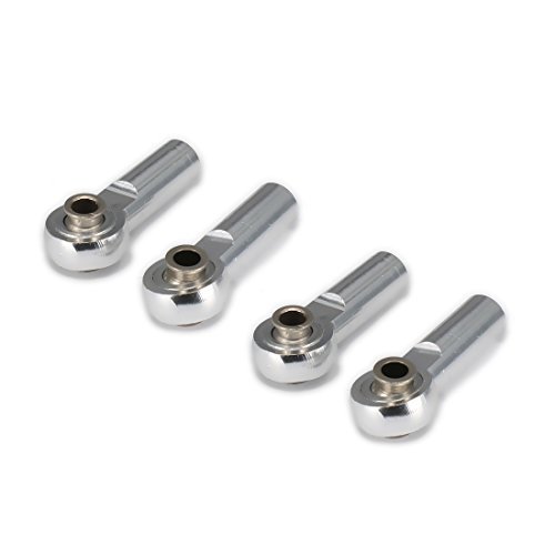 HobbyCrawler 4Pcs Ball Head Holder M4 Link Rod End Joint for Gravel Hound RC Car 4mm Thread 3mm Hole 25mm Length Silver
