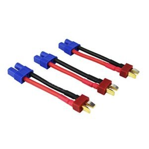 OliYin 3pcs T Plug Male to EC3 Female Connector Adapter with 14awg 1.96inch Wire Pack of 3