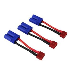OliYin 3pcs Male EC5 to Female T Plug Connector Adapter with 14awg 1.96inch Wire