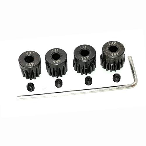 MakerDoIt RC Variable Pitch Pinion Gear Set 13T 14T 15T 16T 3.175mm 48 Pitch for 1/10 Scale RC Cars