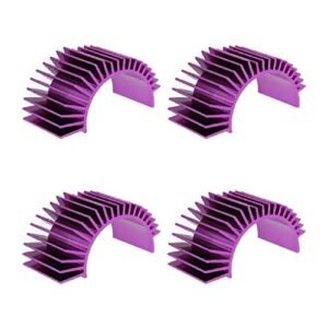 YQBOOM 4 Pack Aluminum Electric Engine Motor Heatsink Fins Cooling for RC 540 550 Size Brushed Brushless RC Car Accessories Violet
