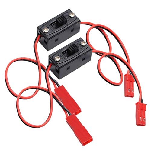 ShareGoo 2 Pack On Off Power Switch Battery Receiver JST Connector for 1/8 Scale RC Buggy Wheels and HSP RC 1/10 1/8 Car Crawler Buggy Multicopter Airplane