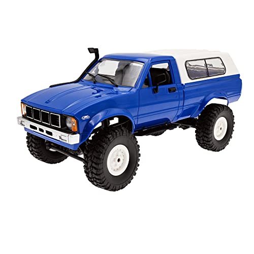 Perseids 1/16 RC Semi Trucks WPL C24 RTR Blue LED Lights 2.4Ghz 4x4 Off Road Remote Control Crawler Truck for Adults