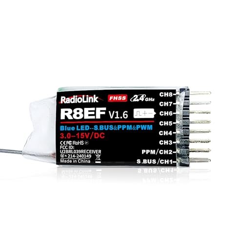 Radiolink R8EF 8 Channel 2.4GHz SBUS PPM PWM RC Airplane Control Systems Receiver for Long Range Drones and Helicopters