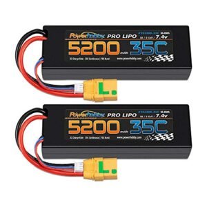 Powerhobby 2s 7.4v 5200mah 35c Lipo Battery with XT90 Plug 2 Pack for Arrma Kraton Nero Tyhpon Senton Tailon Outcast FAZON