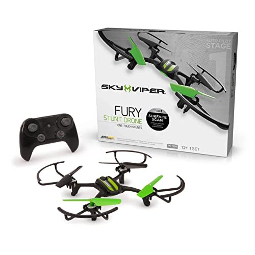 Sky Viper Fury Stunt Drone RC Sky Eagle Helicopter Black Green