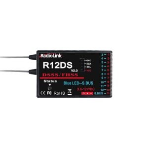 Radiolink R12DS 2.4GHz 12 Channel SBUS PWM RC Receiver for Jet Drone Long Range Control Compatible with AT10II AT10 AT9S Pro AT9S AT9 Transmitters