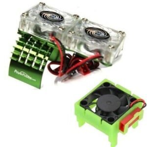 Hobbypower Powerhobby Slash 4x4 Cooling Fan and Motor HeatSink Dual Twin Fan Green 12V 50 CFM 60 70 dB Perfect for Cleaning RC Car with Simple Green