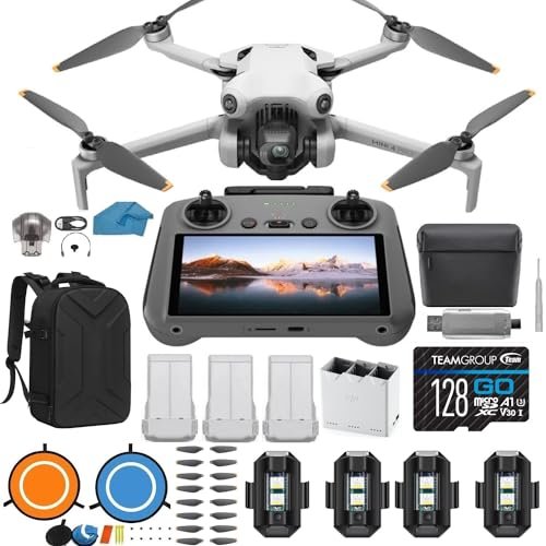 DJI Mini 4 Pro Drone Fly More Combo with RC 2 Screen Remote Perfect for RC Willey Sectional Enthusiasts