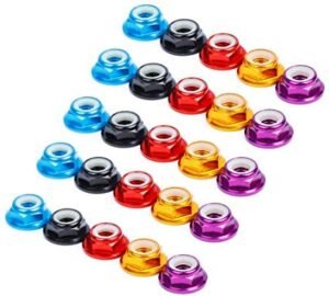 iFlight 20pcs M5 Lock Nuts CW Flanged Nylon Insert Aluminum Alloy Self Locking Nuts for BDX RC Jet Drone Quadcopter Motor Prop Adapter FPV Parts Black