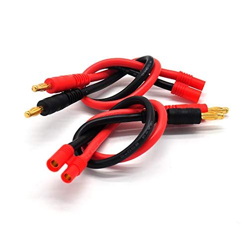 Padarsey 2 Cylinder Nitro RC Engine Battery Charger Cable HXT 4.0mm Female to 4mm Bullet Banana Plugs 2 Pack