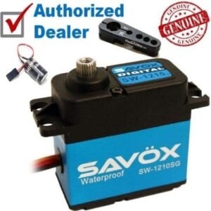Savox SW 1210SG Waterproof Coreless Digital Servo with Powerhobby Glitch Buster and Aluminum Horn Combo Perfect for RC Tire Foam Buster Applications