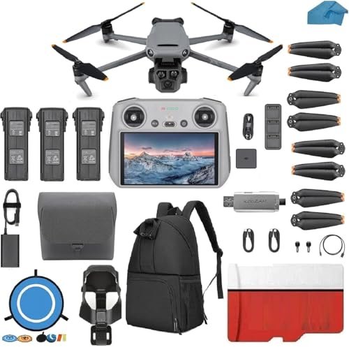 DJI Mavic 3 Pro Drone with Fly More Combo DJI RC Flagship Triple Camera Drone Hasselblad Camera 3 Batteries Charging Hub 128 GB Micro SD Card Landing Pad Waterproof Backpack RC Willey Credit Card Offers