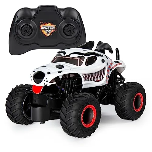 Monster Jam Official Monster Mutt Dalmatian RC Monster Truck 1/24 Scale 2 4 GHz Remote Control Toy for Kids Ages 4 and Up