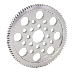 JFtech 7075 Aluminium Metal 48P Spur Gear 85T Upgrade for 3Racing Sakura D3 CS S XI XIS RC 1/10 Drift Car Compatible with Jetko RC Tires