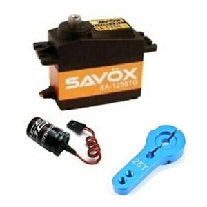 Savox SC 1258TG High Speed Titanium Gear Servo with Powerhobby Glitch Buster RC and Aluminum Horn