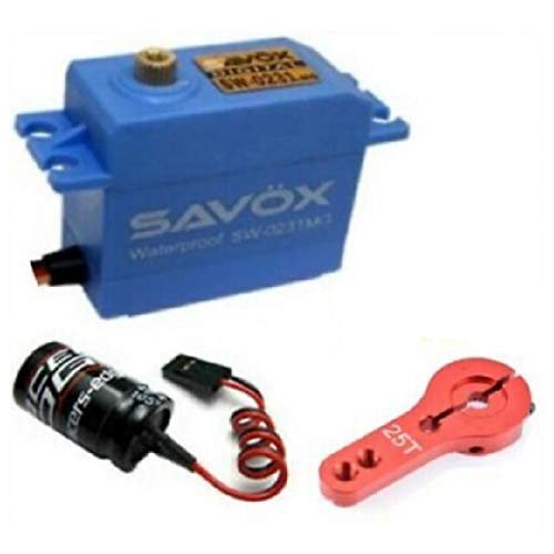 Savox SW0231MG Waterproof Metal Gear Digital Servo with Powerhobby Glitch Buster and Aluminum Horn for Cloud Buster RC Truck