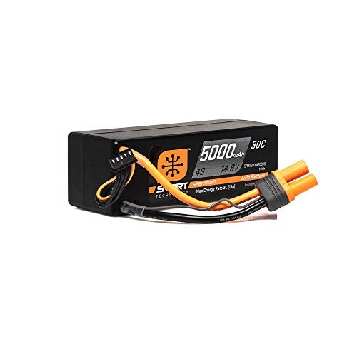 VTech Smart Wheels Ultimate RC Speedway Compatible Spektrum Smart RC LiPo Battery Pack 5000mAh 4S 14.8V 30C with IC5 Connector Hard Case SPMX50004S30H5 Black