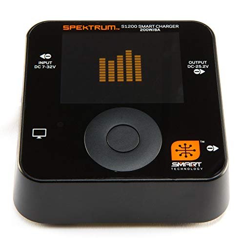 Spektrum Smart S1200 200W DC Charger with IC3 Connector 2.4 Inch Color LED Display Black