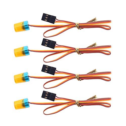 INJORA 4Pcs LED Lamp Set for 1/10 RC Model Cars Multi Function Strobing Blasting Flashing Rotating Compatible with RC Engineering Fuel Injectors
