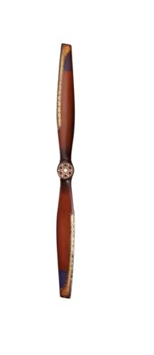 Sporty's Classic 6 Foot Mahogany RC Airplane Propeller Size with Brass Edging Handmade Aircraft Decor
