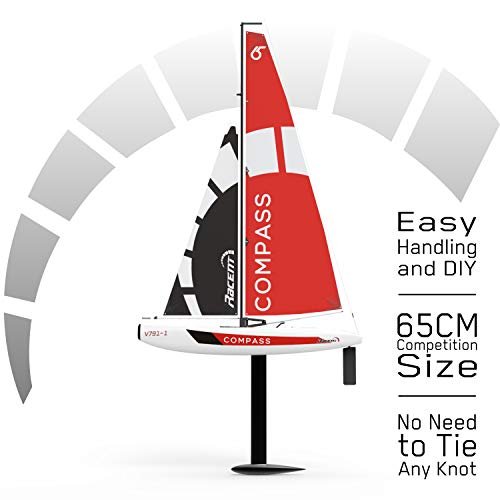 VOLANTEXRC Nitro RC Boat RTR 650mm 2.4Ghz 2 Channel Ready to Run RG65 Class Competition Sailboat for Beginners and Adults