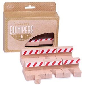 Conductor Carl Wood Custom RC Bumpers Train Track Expansion Pack 1 Count Pack of 6 Compatible with Most Train Tracks