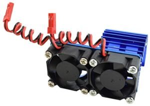 Apex RC Tires 540 550 Aluminum Heat Sink with Dual 30mm Fans in Blue