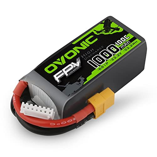 OVONIC 6s Lipo Battery 100C 1000mAh 22.2V RC Crawler Lipo Battery with XT60 Connector for FPV Racing Drone Quadcopter