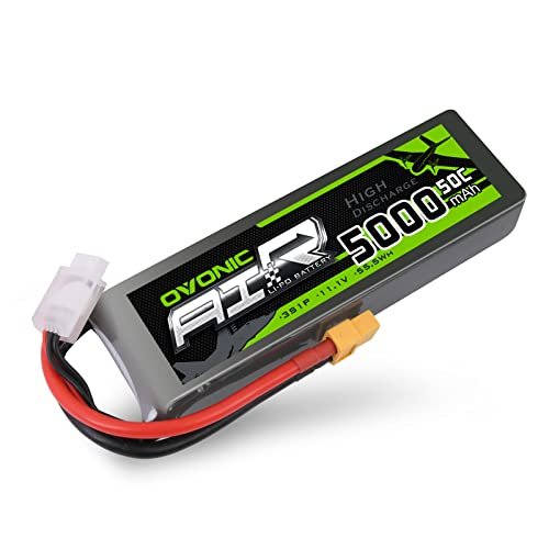 OVONIC 3s Lipo Battery 50C 5000mAh 11.1V with XT60 Connector for RC Tow Truck Bed and Other RC Vehicles
