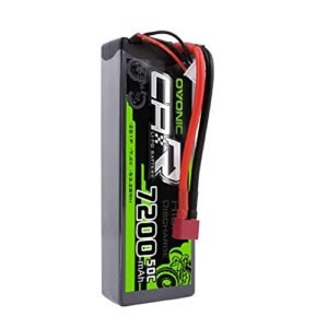 OVONIC 2s Lipo Battery 50C 7200mAh 7 4V with Dean-Style T Connector for Tacoma TRD RC Truck and Other 1/8 1/10 Scale Vehicles