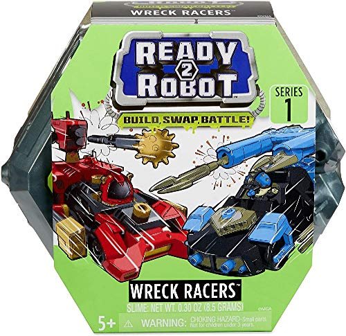 Ready2Robot Wreck Racers RC Plane Battle with Guns Robot Vehicle Unisex Ages 6 Plus Includes Vehicle Pilot Battle Slime Reusable Packaging