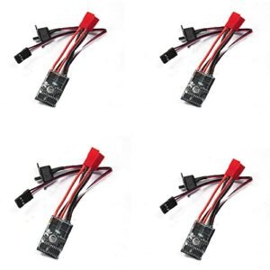 Hobbypower RC 10A Brushed ESC Speed Controller Pack of 4 for 18 Wheeler RC Car and Other 1/16 18 24 Scale Models
