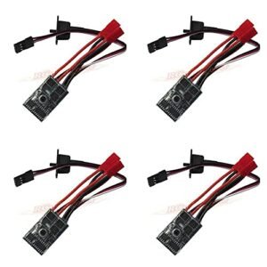 Hobbypower RC ESC 10A Brushed Motor Speed Controller for RC Cargo Boat Car and Tank Pack of 4
