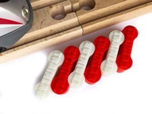 TrainLab Dog Bone Train Track Adapter Connectors 6pcs Candy Cane for Dog Fighting RC Planes Enthusiasts