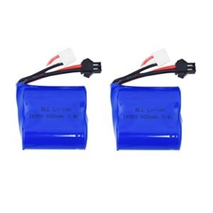 Fytoo 2PCS 7.4V 600mah Lithium Battery for Syma Q2 Q3 Skytech H100 H102 H106 H120 Remote Control Boat Accessories Ship Lithium Battery