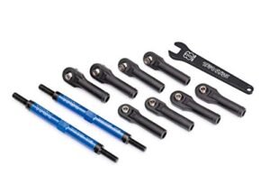 Traxxas E Revo 2.0 Tubes Anodized Aluminum Toe Links Assembled with Rod Ends and Steel Hollow Balls for RC Trucks with Trailers and Cars Blue
