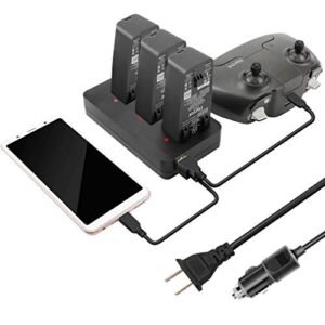 Hanatora Multi Function Battery Charger for Parrot Anafi Drones Indoor and In Car Use