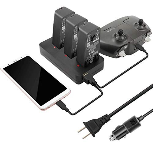 Hanatora Multi Function Battery Charger for Parrot Anafi Drones Indoor and In Car Use