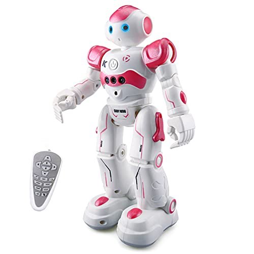WEECOC RC Robot Toys with RC Fuel Can Fittings Gesture Sensing Smart Robot Toy for Girls Pink