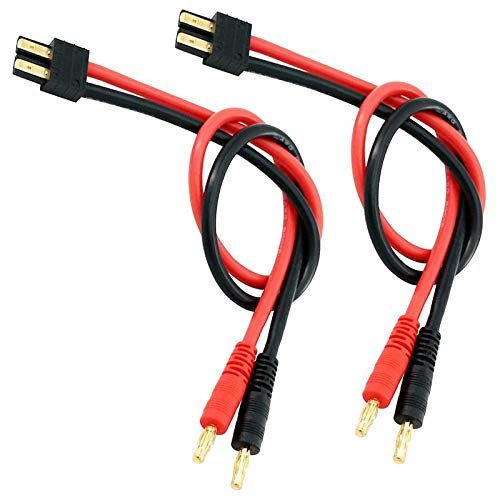 BINYEAE FLASH HOBBY 2pcs T Male to 4.0mm Banana Plug Connector Adaptor Cable 14AWG for Lipo Battery Balance Charging at RC Hobby Store Seattle